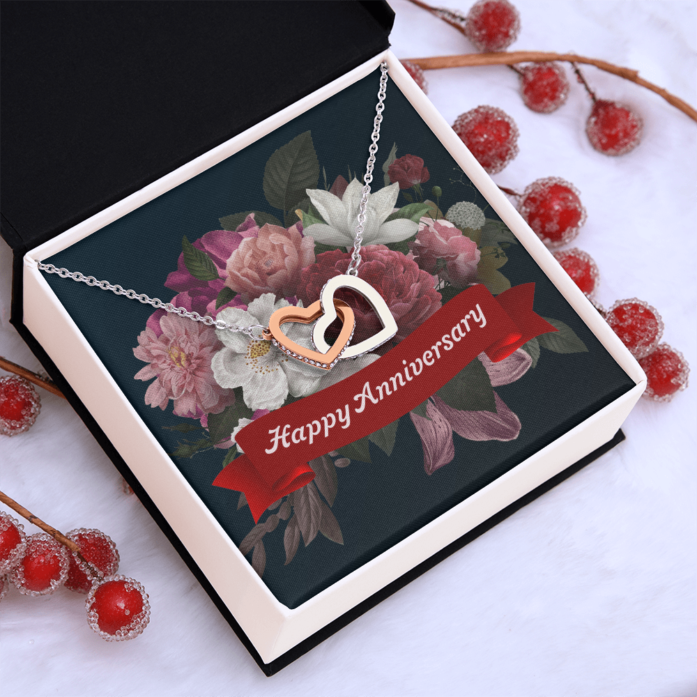 Interlocking Hearts Necklace:Happy Anniversary
