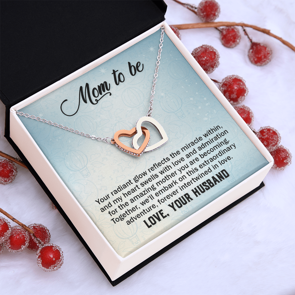 Interlocking Hearts Necklace : Mom To Be Love , Your Husband