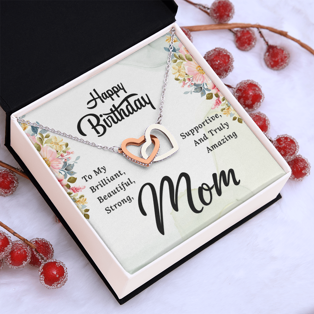 Interlocking Hearts Necklace :Happy Birthday Mom