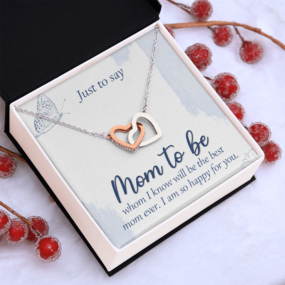 Interlocking Hearts Necklace : Mom To Be I Am So Happy For You