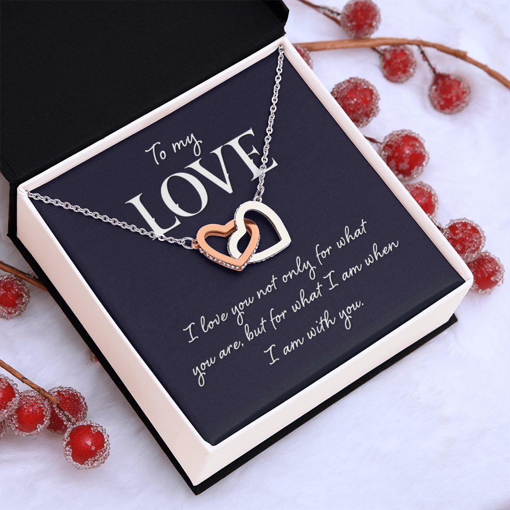 Interlocking Hearts Necklace: To MY Love I Am With You