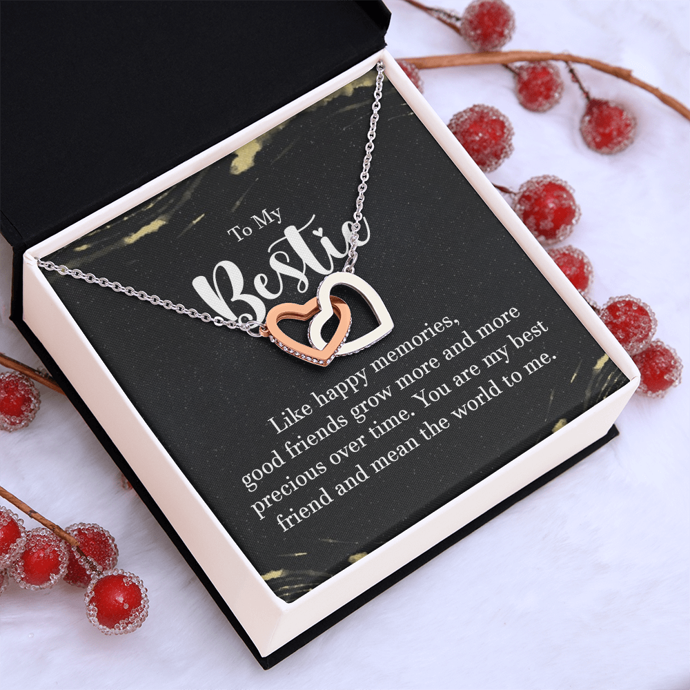 Interlocking Hearts Necklace : To My Bestie Like Happy Memories