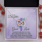 Interlocking Hearts Necklace : To MY Daughter May Jesus Bless You