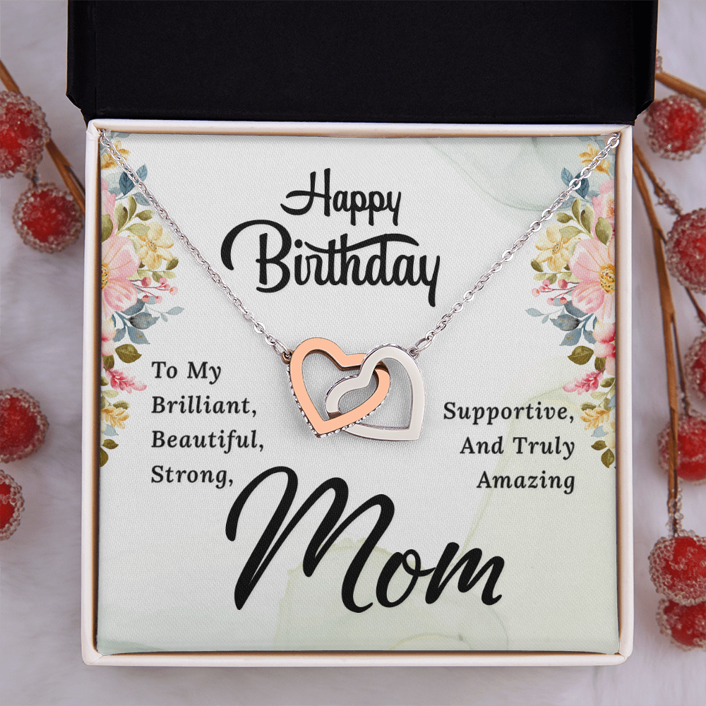 Interlocking Hearts Necklace :Happy Birthday Mom