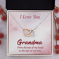 Interlocking Hearts Necklace :I Love You Grandma