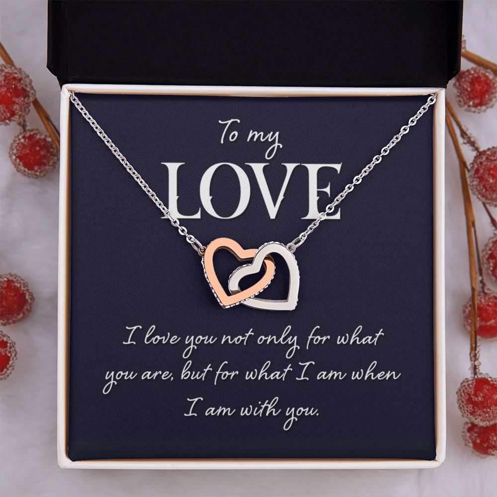 Interlocking Hearts Necklace: To MY Love I Am With You