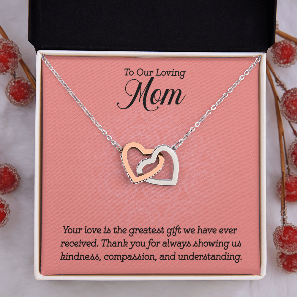 Interlocking Hearts Necklace : To Our Loving Mom