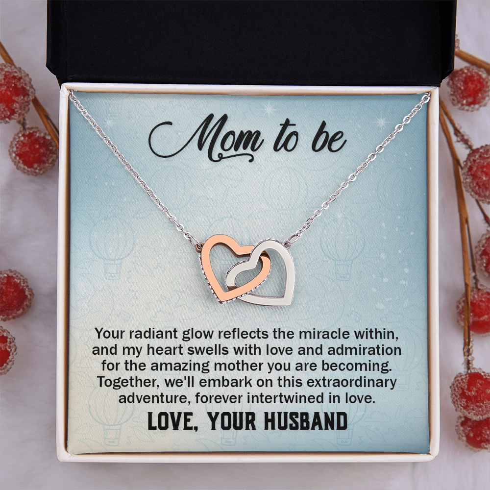 Interlocking Hearts Necklace : Mom To Be Love , Your Husband