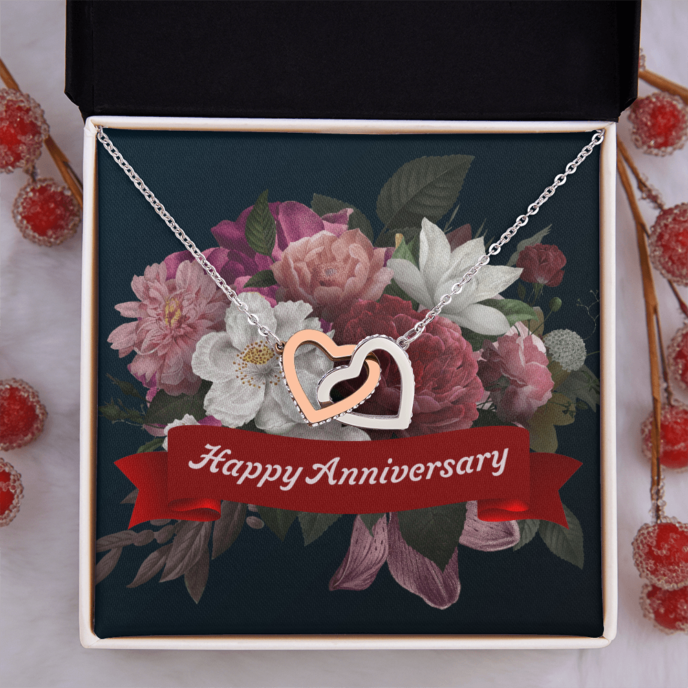Interlocking Hearts Necklace:Happy Anniversary