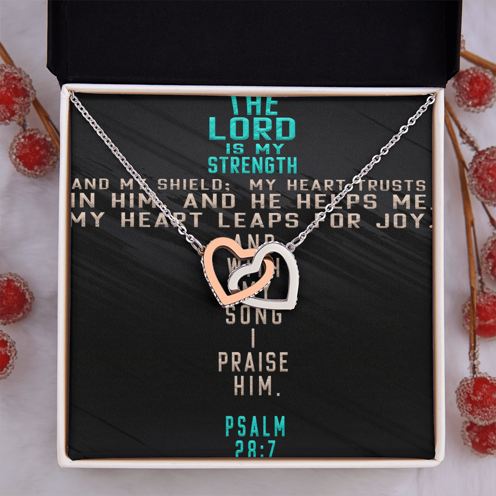 Interlocking Hearts Necklace : The Lord Is My Strength