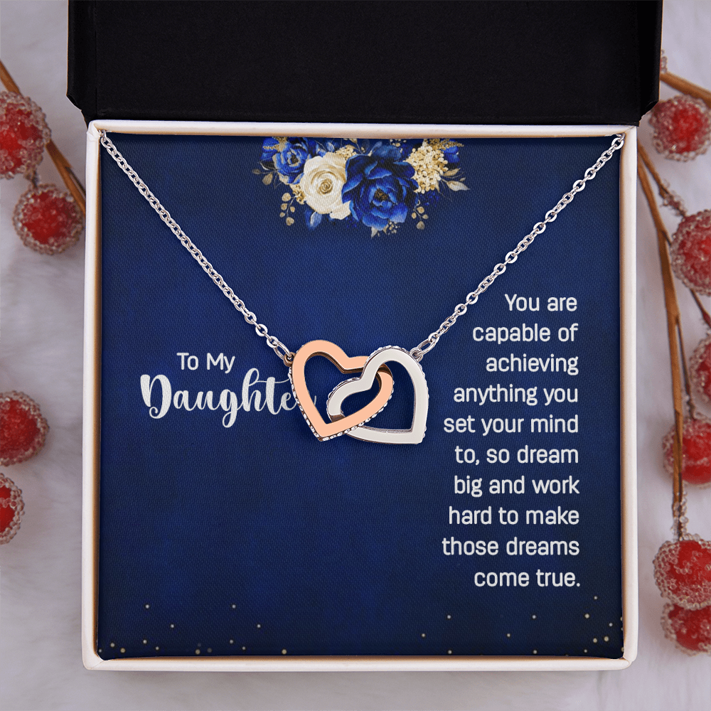 Interlocking Hearts Necklace : To My Daughter You Are Capable