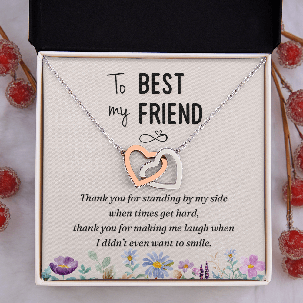 Interlocking Hearts Necklace : To My Best Friend Standing By My Side