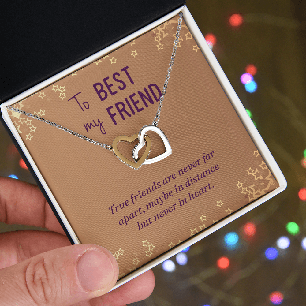 Interlocking Hearts Necklace :To Best My Friend