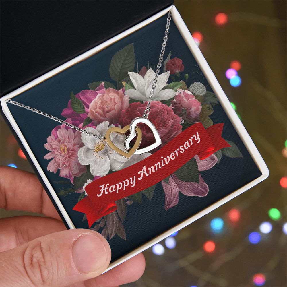 Interlocking Hearts Necklace:Happy Anniversary