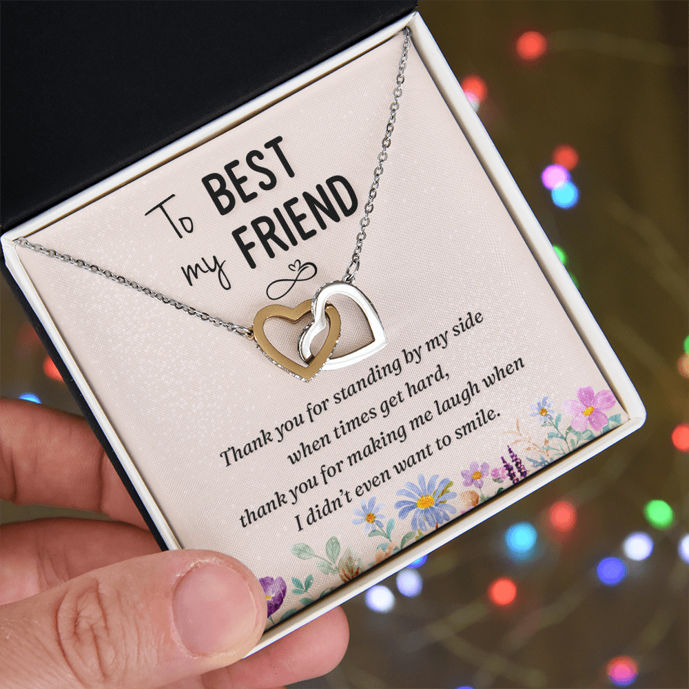 Interlocking Hearts Necklace : To My Best Friend Standing By My Side