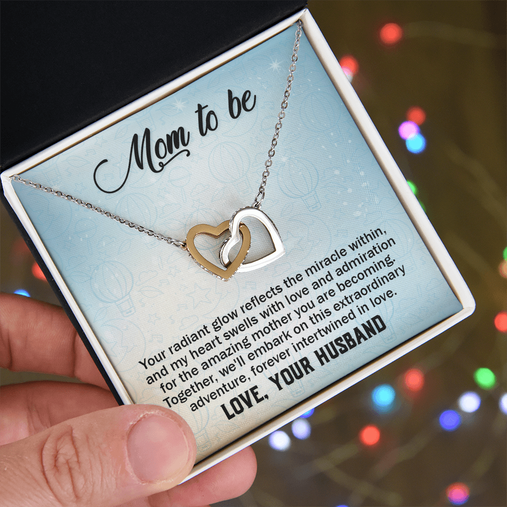Interlocking Hearts Necklace : Mom To Be Love , Your Husband