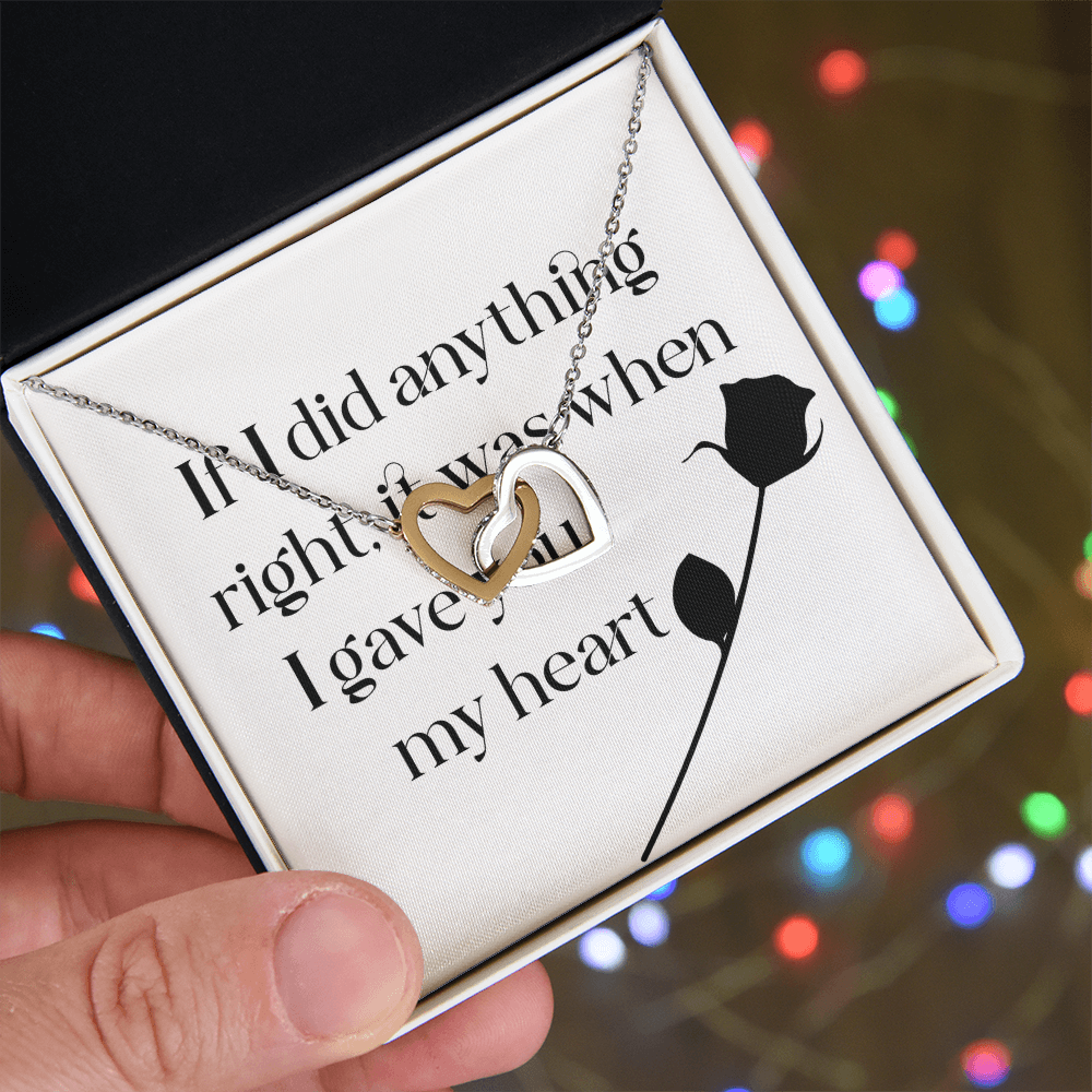 Interlocking Hearts Necklace: I Gave You My Heart