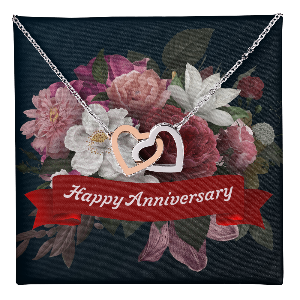 Interlocking Hearts Necklace:Happy Anniversary