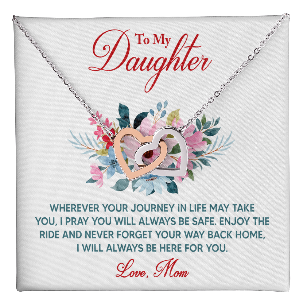 Interlocking Hearts Necklace: Love Mom