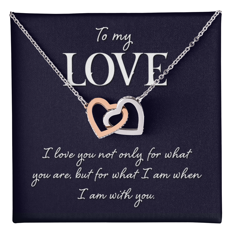 Interlocking Hearts Necklace: To MY Love I Am With You
