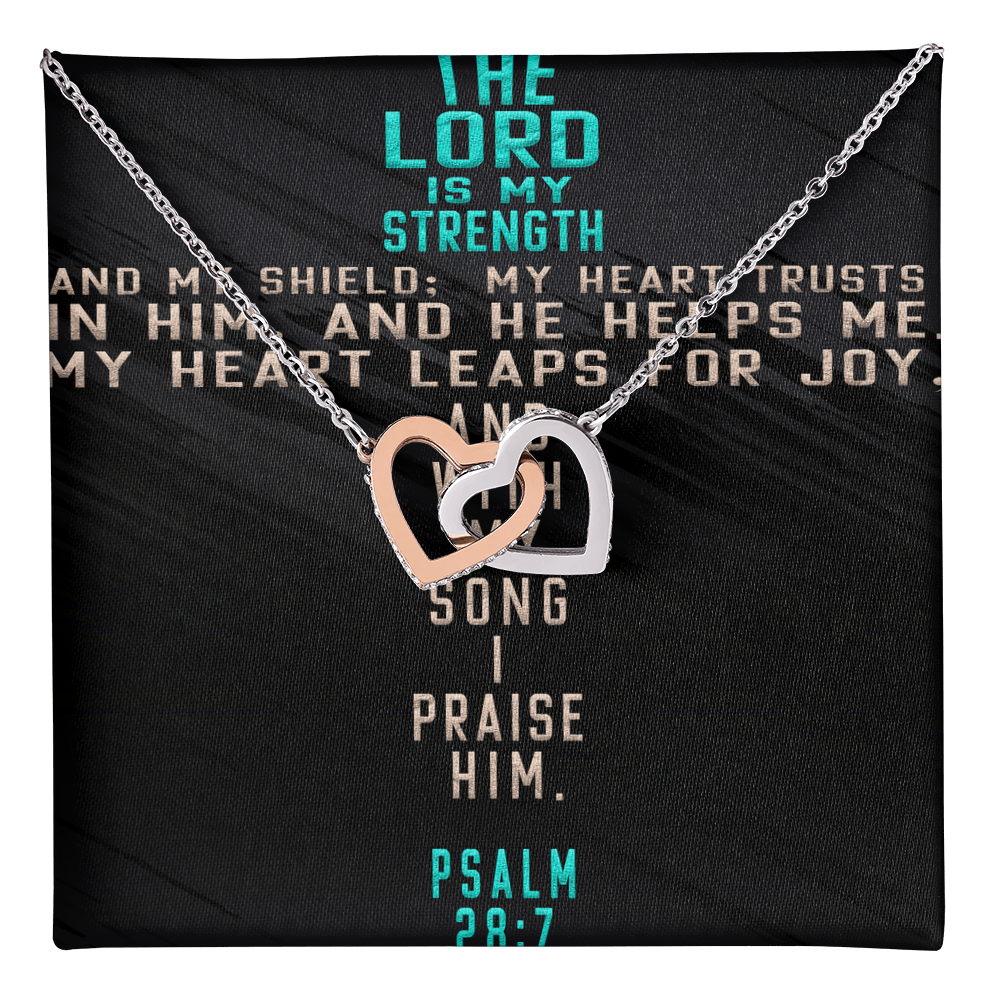 Interlocking Hearts Necklace : The Lord Is My Strength
