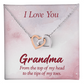 Interlocking Hearts Necklace :I Love You Grandma