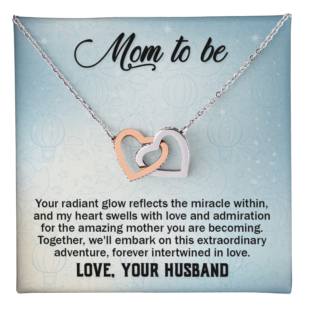 Interlocking Hearts Necklace : Mom To Be Love , Your Husband