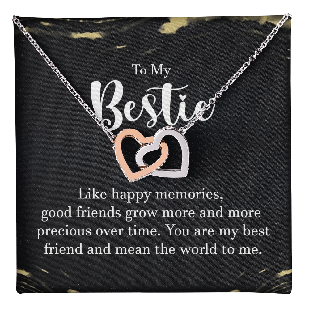 Interlocking Hearts Necklace : To My Bestie Like Happy Memories