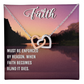 Interlocking Hearts Necklace : Faith Must Be Enforce