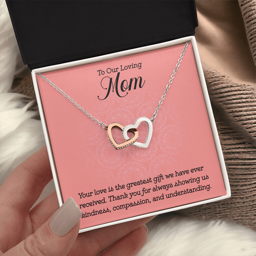 Interlocking Hearts Necklace : To Our Loving Mom