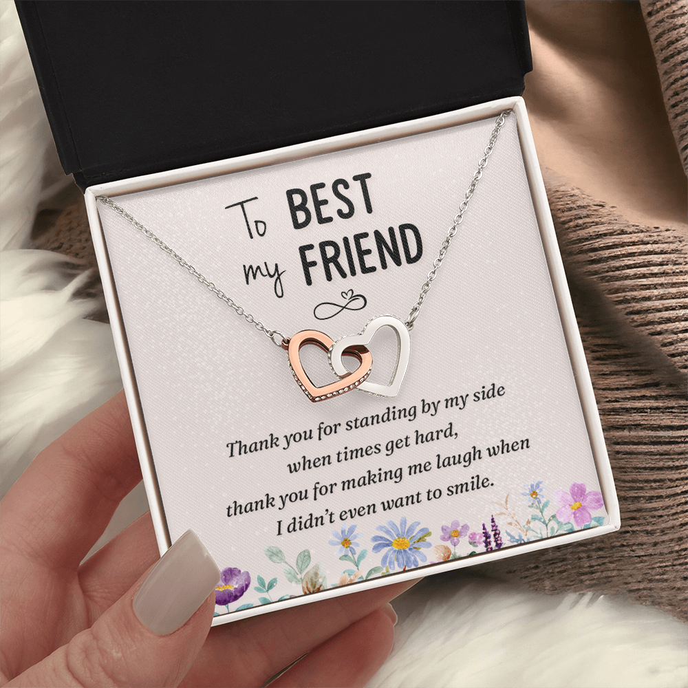 Interlocking Hearts Necklace : To My Best Friend Standing By My Side