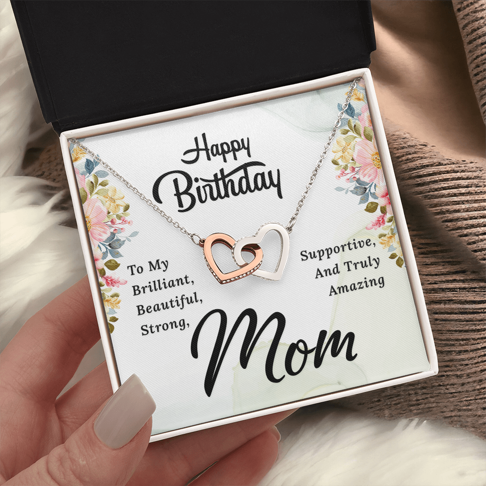 Interlocking Hearts Necklace :Happy Birthday Mom