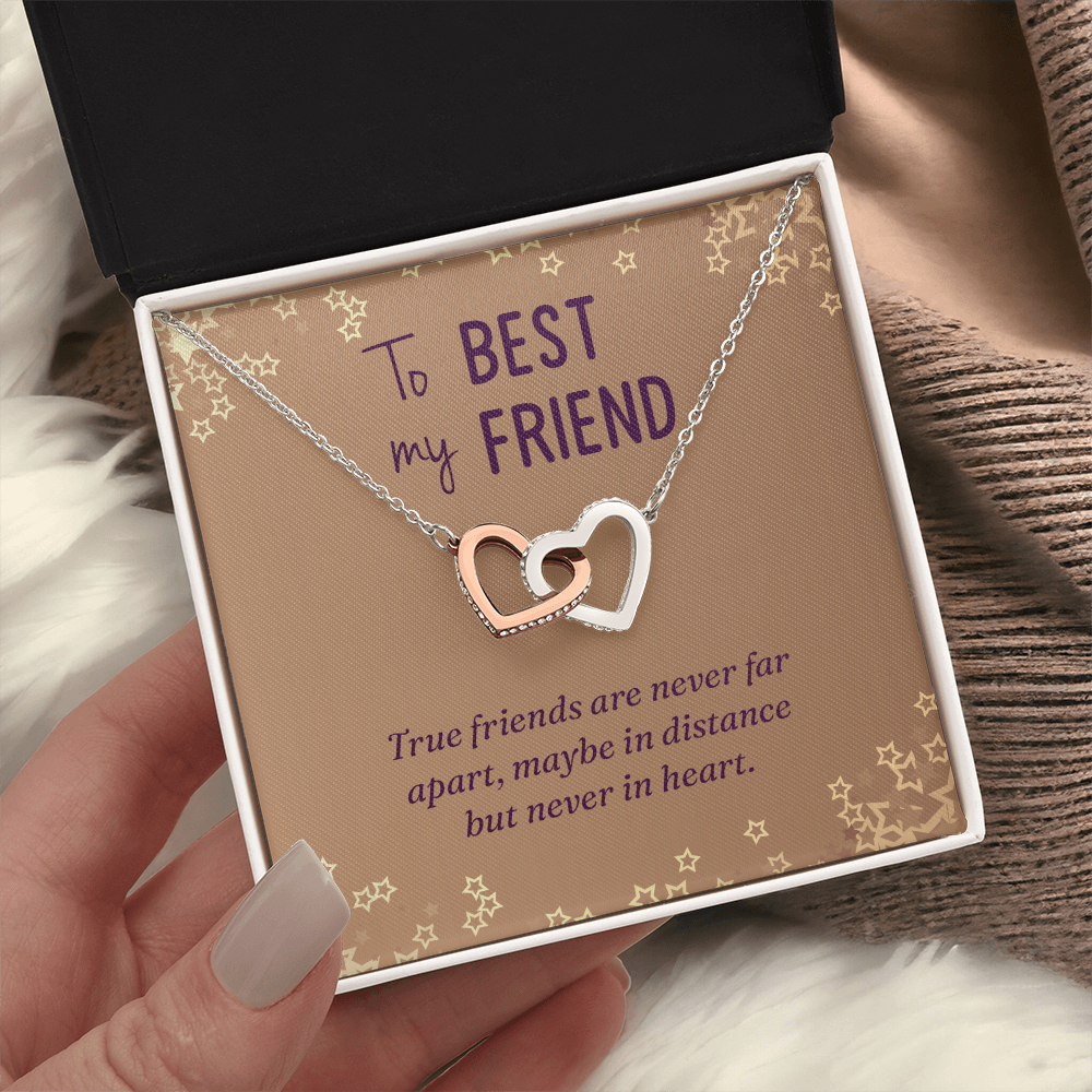 Interlocking Hearts Necklace :To Best My Friend