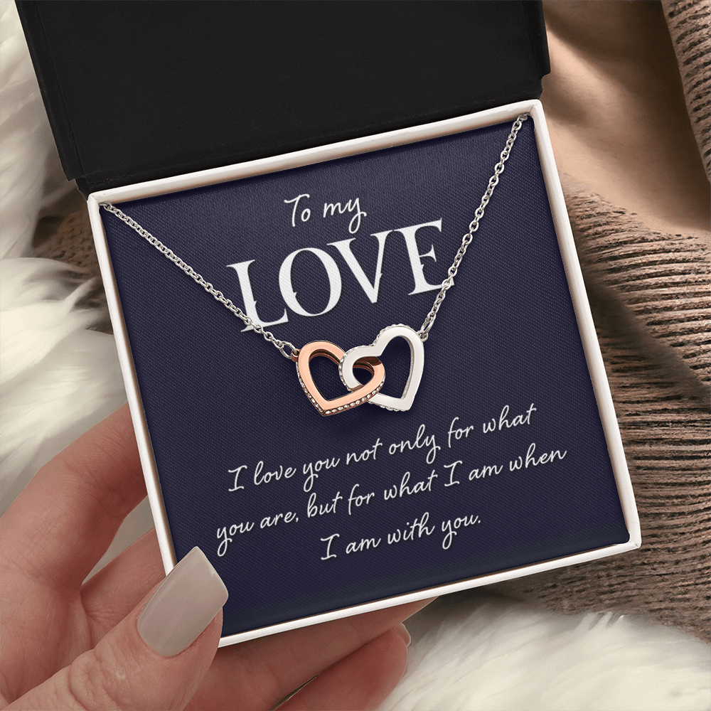 Interlocking Hearts Necklace: To MY Love I Am With You