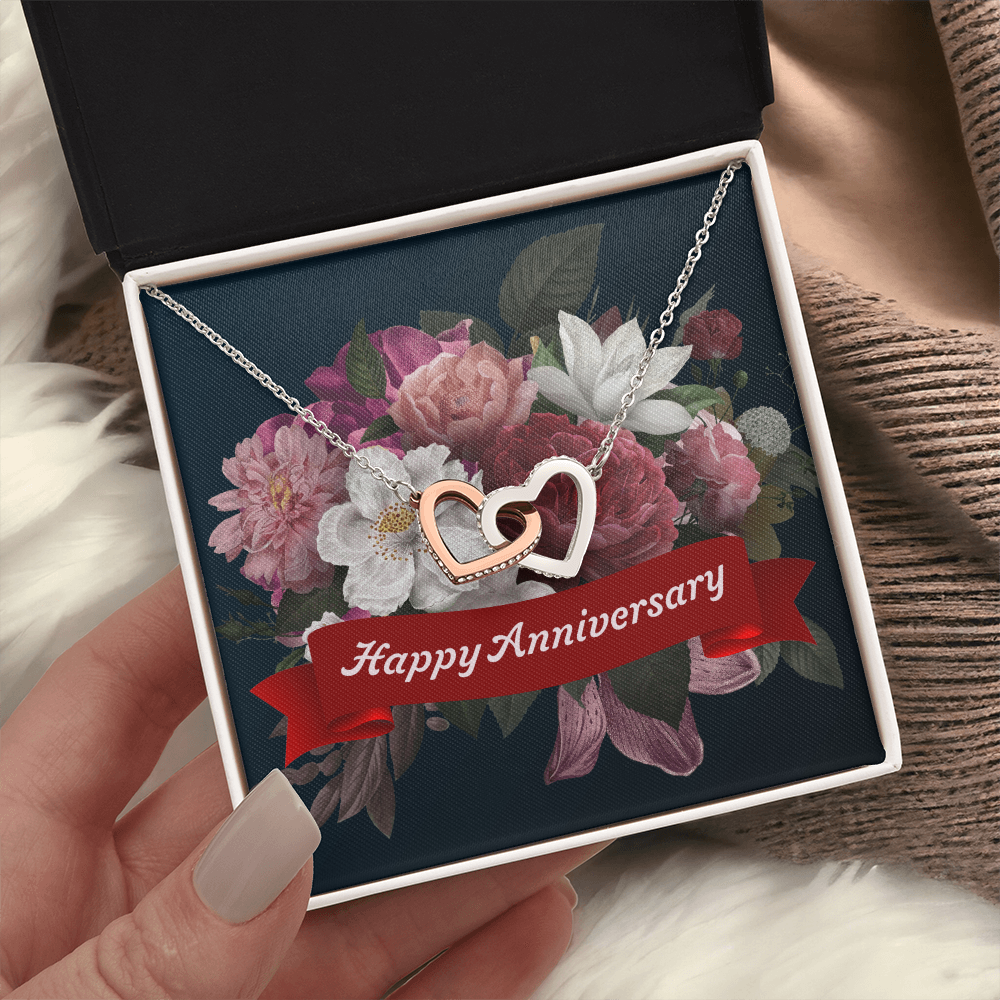 Interlocking Hearts Necklace:Happy Anniversary