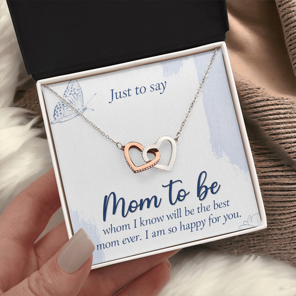 Interlocking Hearts Necklace : Mom To Be I Am So Happy For You