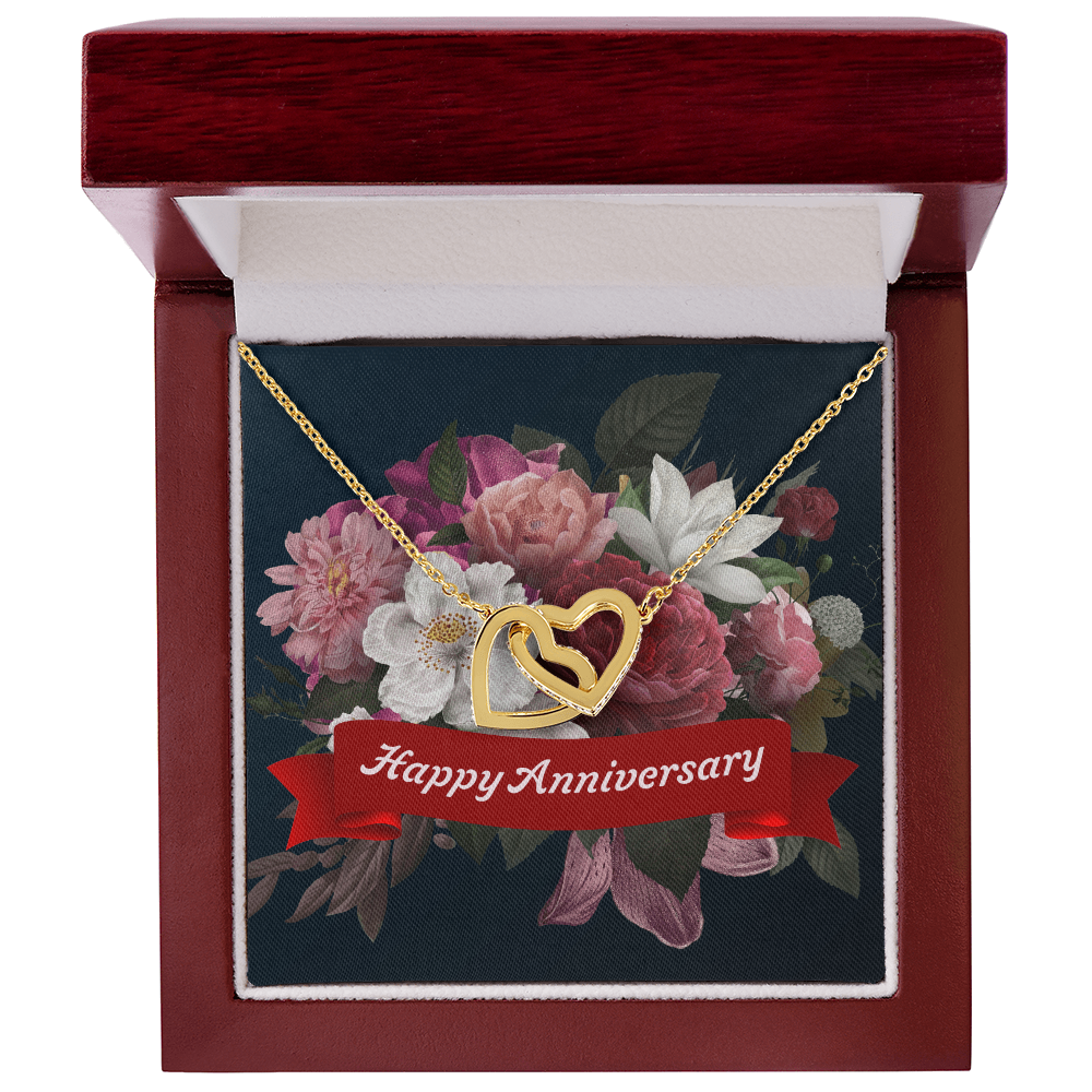 Interlocking Hearts Necklace:Happy Anniversary