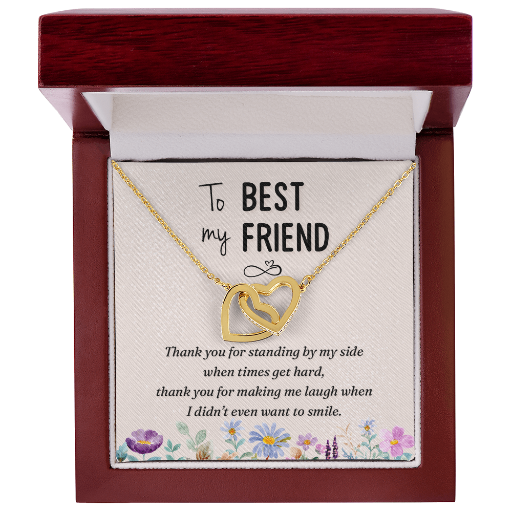 Interlocking Hearts Necklace : To My Best Friend Standing By My Side