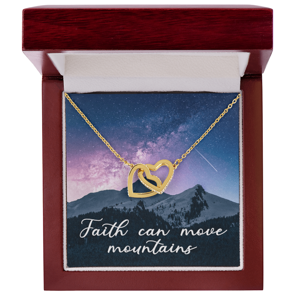 Interlocking Hearts Necklace : Faith Can Move Mountains