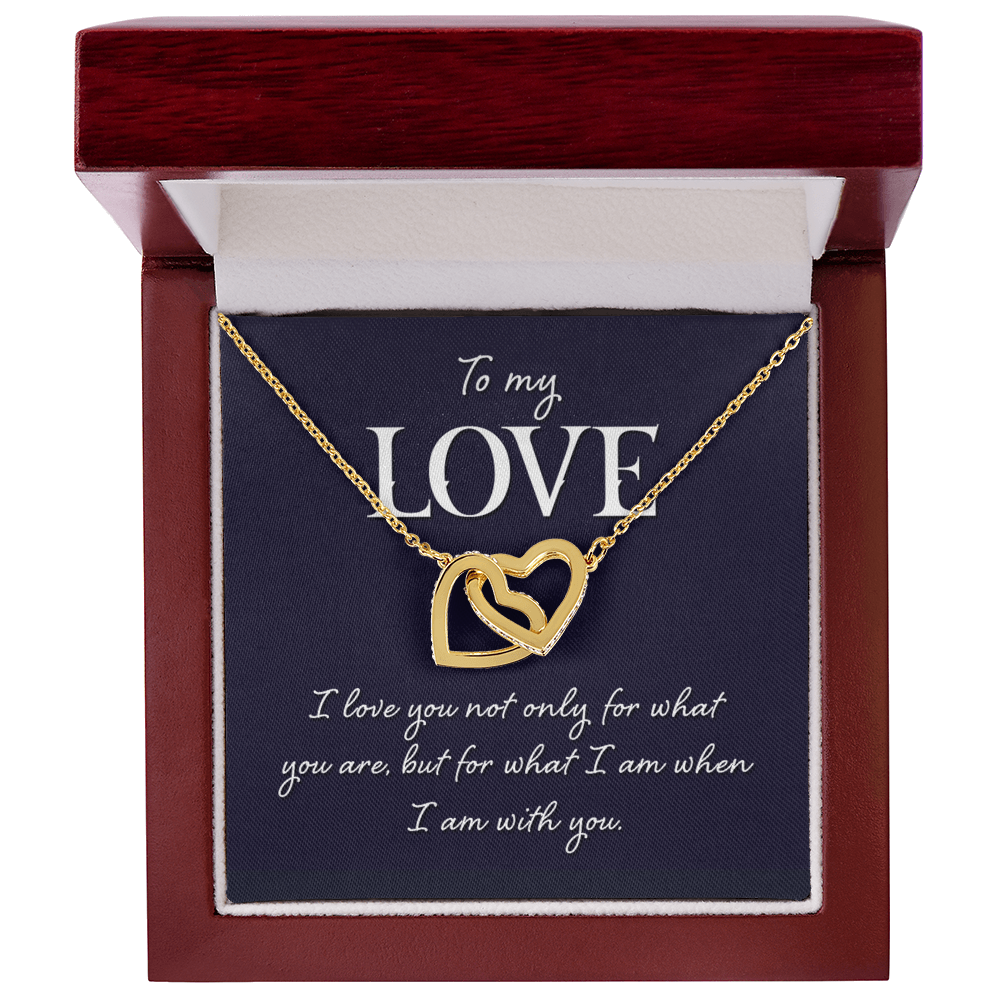 Interlocking Hearts Necklace: To MY Love I Am With You