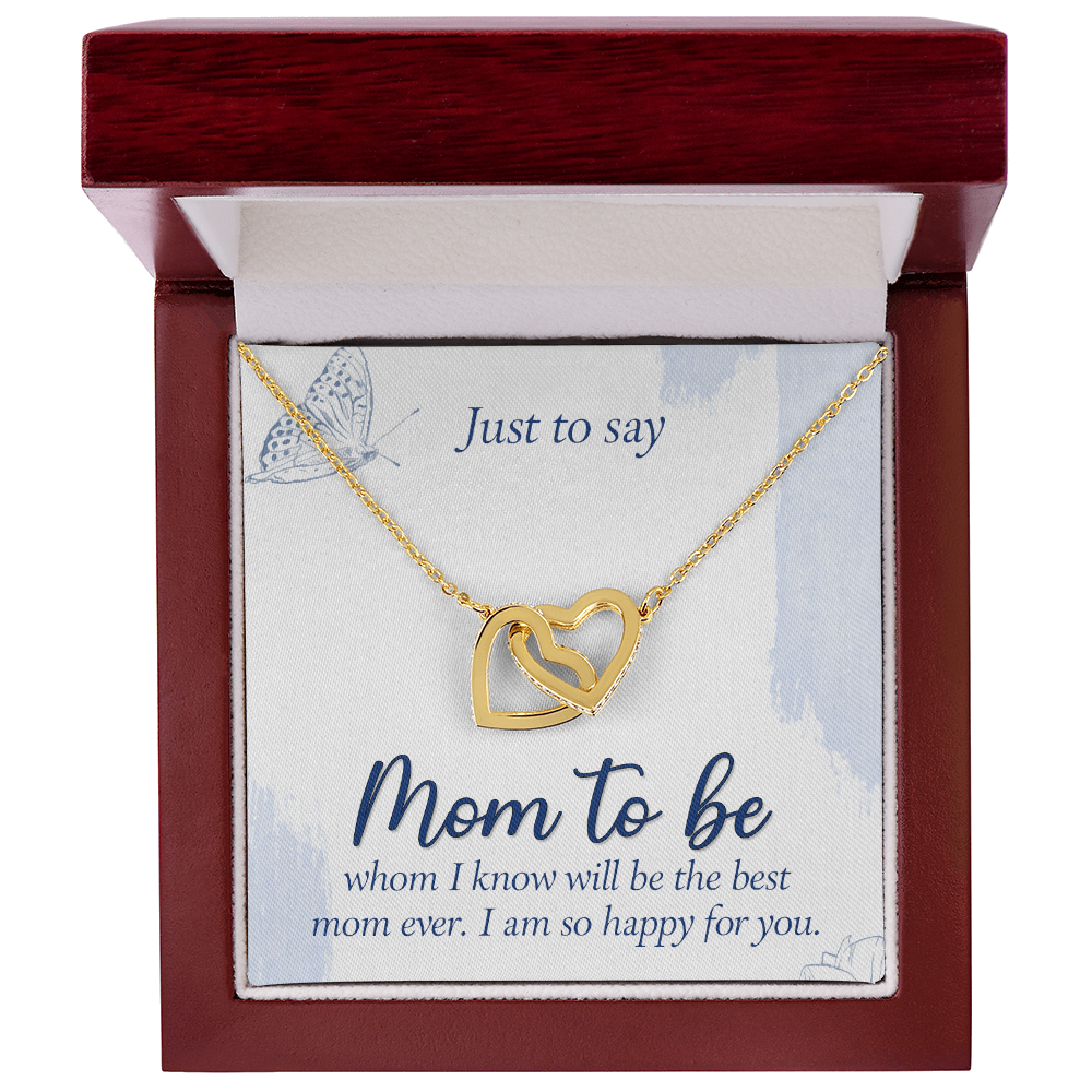 Interlocking Hearts Necklace : Mom To Be I Am So Happy For You