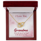 Interlocking Hearts Necklace :I Love You Grandma