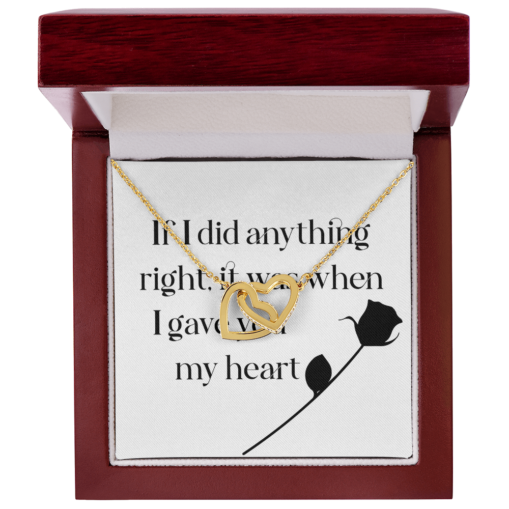 Interlocking Hearts Necklace: I Gave You My Heart