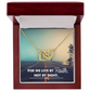 Interlocking Hearts Necklace :For We Live By Faith Not By Sight