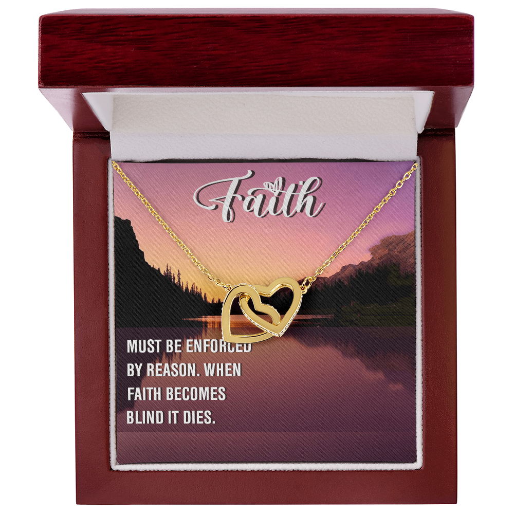 Interlocking Hearts Necklace : Faith Must Be Enforce