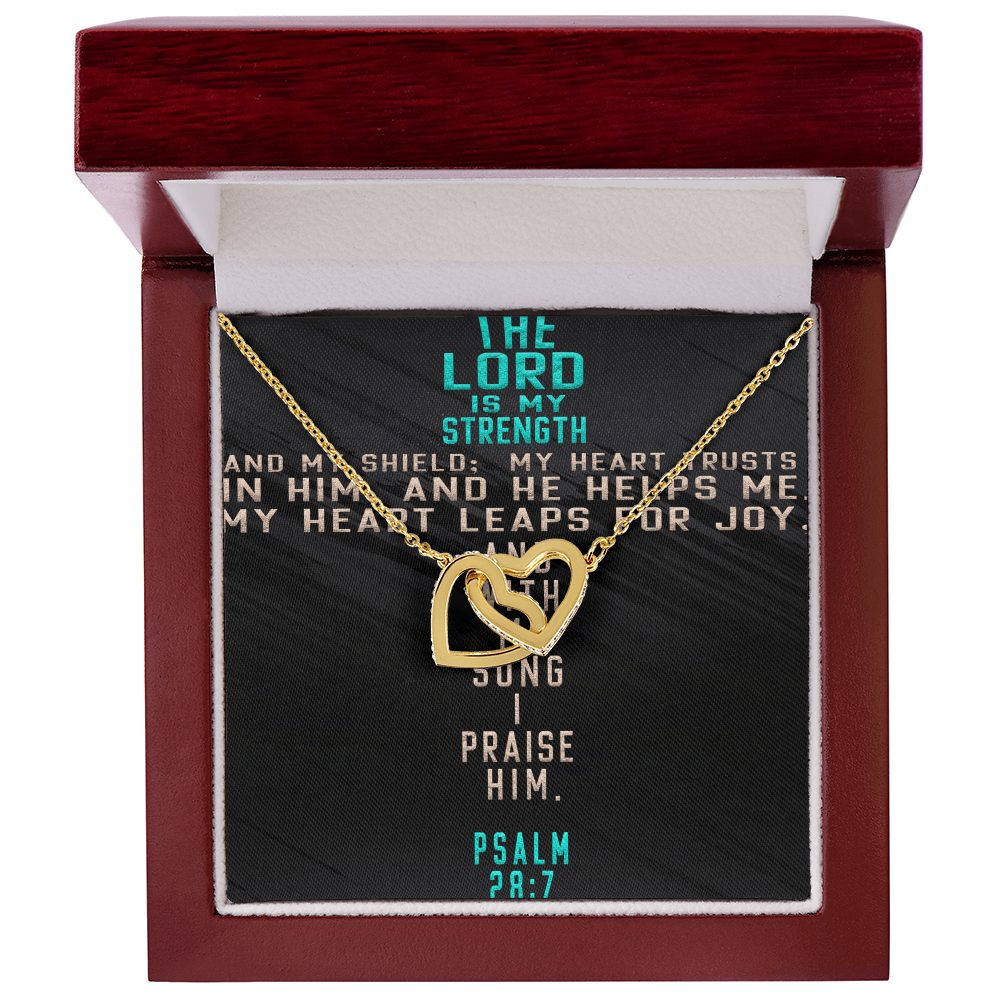 Interlocking Hearts Necklace : The Lord Is My Strength