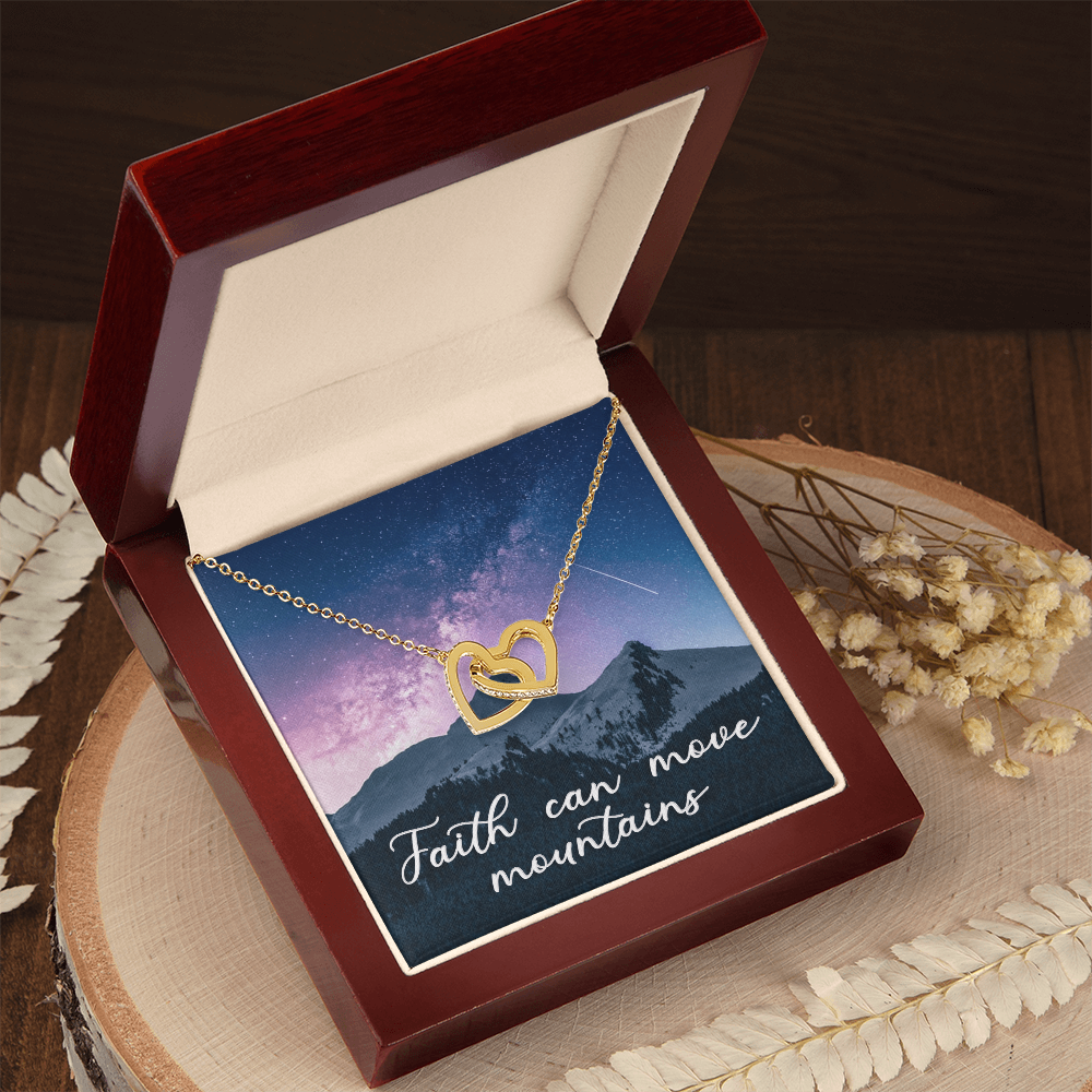 Interlocking Hearts Necklace : Faith Can Move Mountains