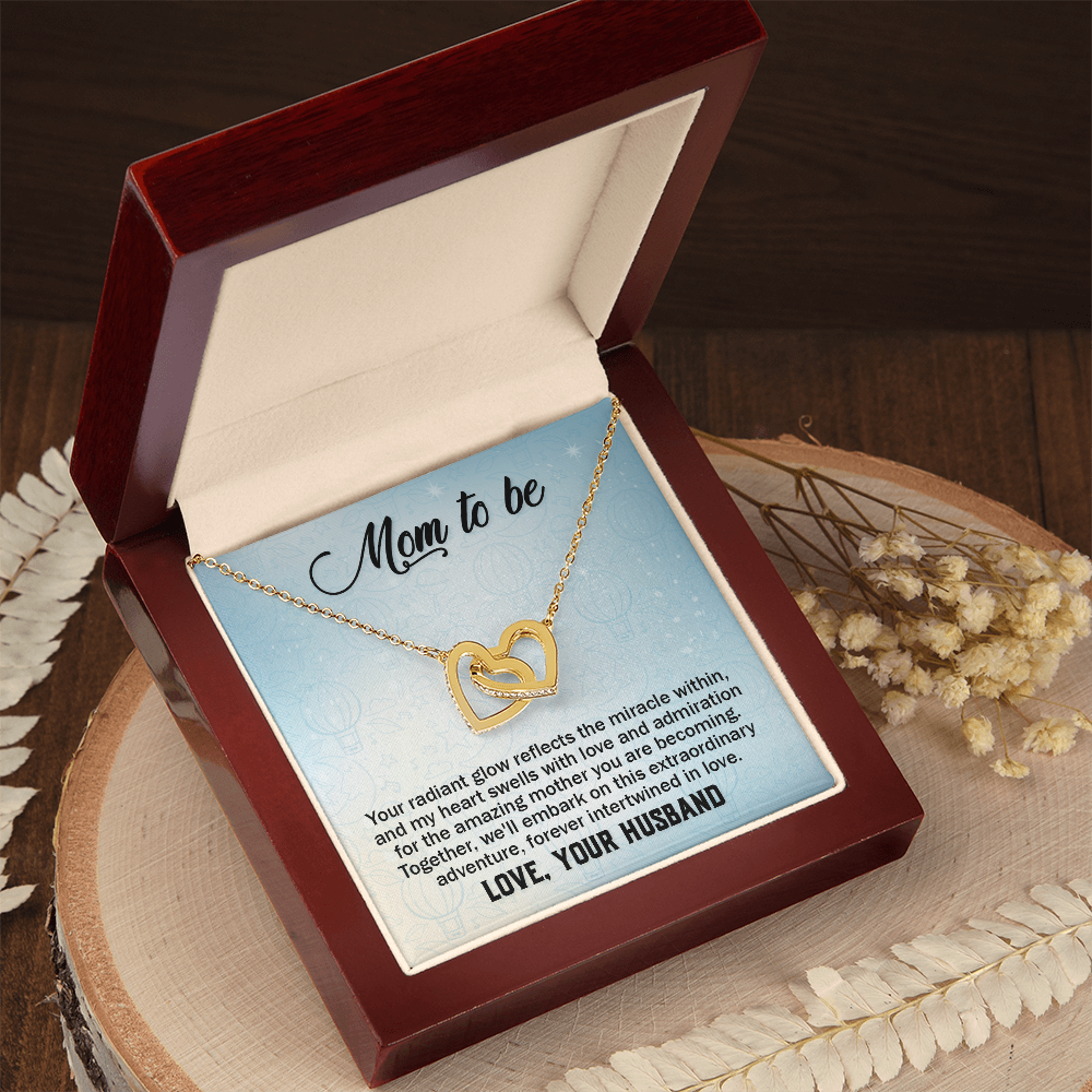 Interlocking Hearts Necklace : Mom To Be Love , Your Husband