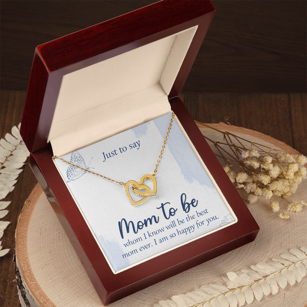 Interlocking Hearts Necklace : Mom To Be I Am So Happy For You