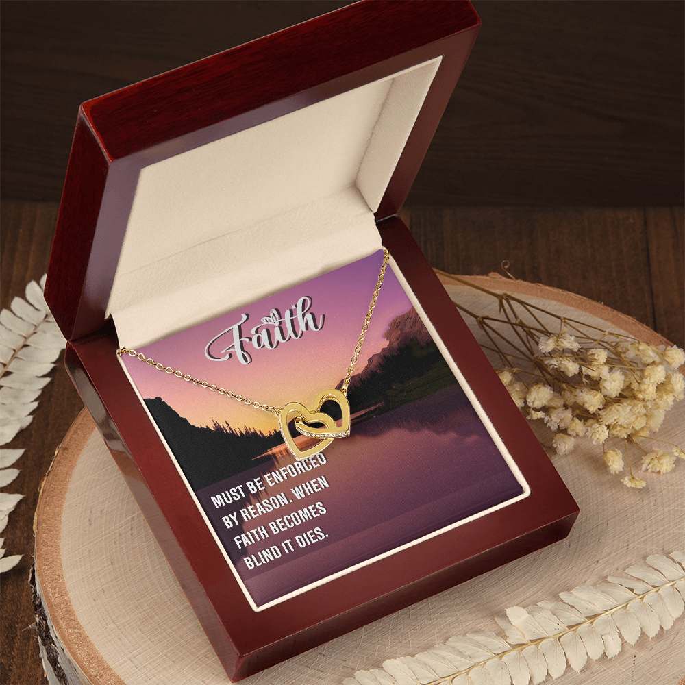Interlocking Hearts Necklace : Faith Must Be Enforce